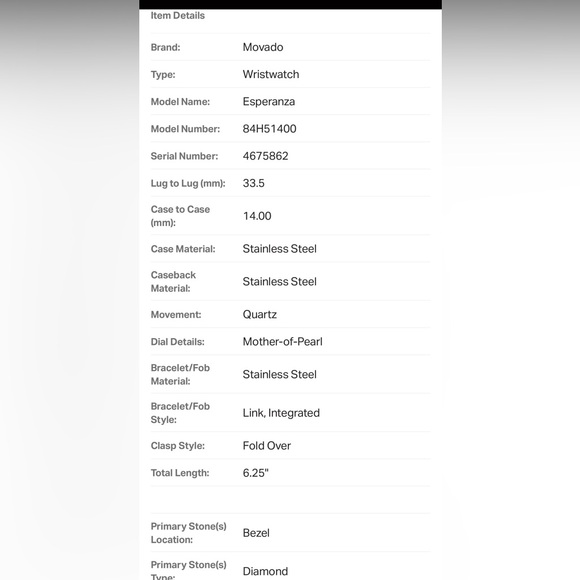 Movado Esperanza 84H51400 Diamond - Picture 10 of 10